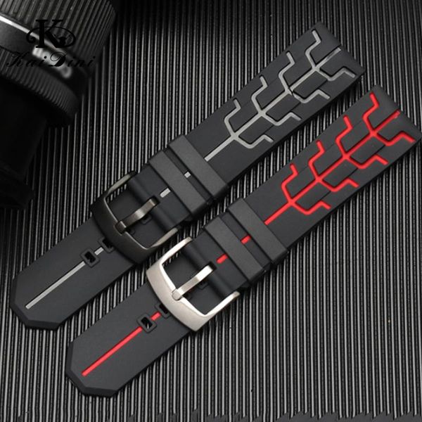 

watch bands silicone men's f1 waterproof rubber strap 22mm replacement accessories for huawei official strapgift, Black;brown