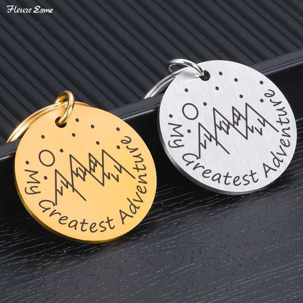 Keychain Charms Presentes de formatura Inspirational Traveler Key Minha maior aventura escalada Mountain Long Journey para amigo G1019