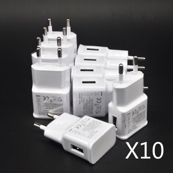 

10pcs/lot 5v 2a eu plug wall travel usb charger adapter for samsung galaxy s5 s4 s6 note 3 2 for iphone 7 6 5 htc huawei xiaomi