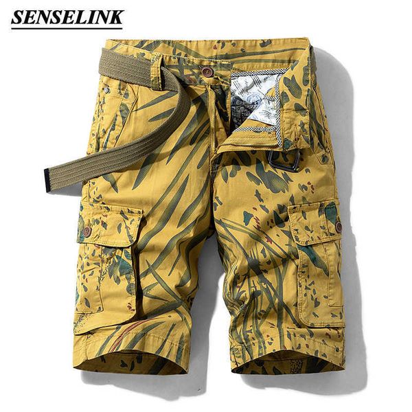 

summer printed cargo shorts men casual camouflage tactical jogger military loose big size 28-38 210714, White;black