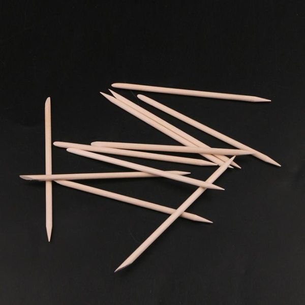 

cuticle pushers 200pcs-100pcs orange women lady double end nail art wood stick pusher remover pedicure manicure tool set ship
