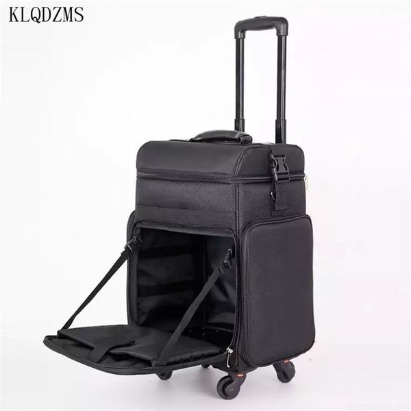 

fashion women trolley luggage cosmetics bag multifunctional makeup beauty case lightweight nail rolling cosmetic bags & cases
