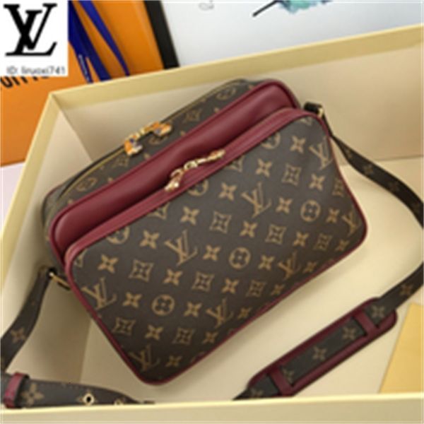 

brand designer luxury 55y2 m54418 burgundy presbyopia postman messenger bag women handbags iconic bags handles shoulder bags totes cross