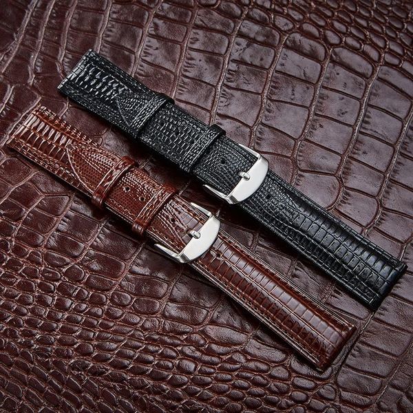 

watch bands genuine leather watchbands 12/14/16/18/20/22/24 mm steel pin buckle band strap wrist belt man women bracelet, Black;brown