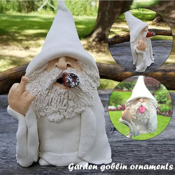 

smoking wizard big tongue gnome naughty garden for lawn ornaments indoor or outdoor decorations dnj998