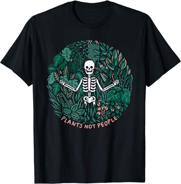 

men's t-shirts plants not people skeleton funny halloween costume gift t-shirt, White;black