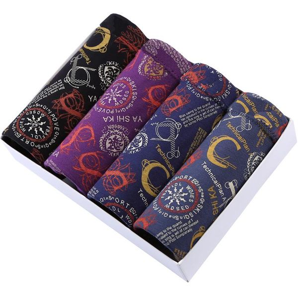 

underpants 4pcs/lot mens underwear boxers shorts fashion men soft print boxer male panties comfortable breathable, Black;white