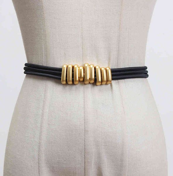 

belts street po fashionable belt womens dress waist seal caterpillar simple versatile metal elastic, Black;brown