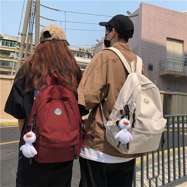 

multi-pocket female backpack book school bag for teenage girls boys student women's travel rucksack small or big size 211029