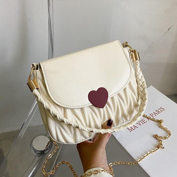 

women's bag shoulder creases underarm 2021 fashion pleated chain messenger bags for women