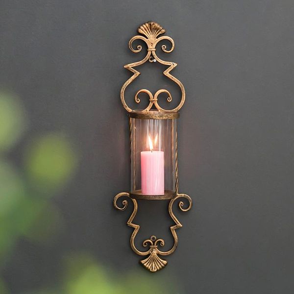 

candle holders wall hanging iron holder metal gold retro nordic candlestick wedding bougeoir tea light