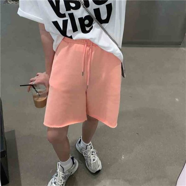 

stylish cotton elastic-waist summer loose sale solid slim casual femme chic streetwear sports shorts 210525, White;black