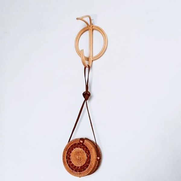 

hangers & racks nordic natural rattan wall hooks clothes hanger hanging hat coat organizer rack home el kids room decoration