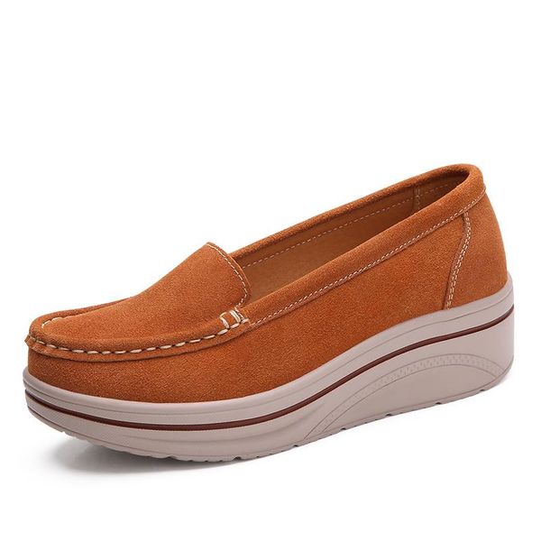 

dress shoes 35-42 large size leather increased suede thick bottom british casual single korean version of muffin women's, Black