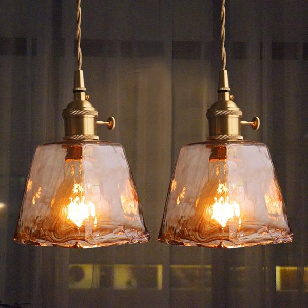 

pendant lamps brass modern glass lights kitchen restaurant bar living room bedroom hanging lamp