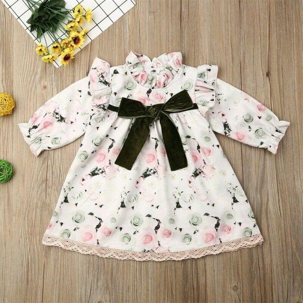 

baby & children's 1-4years kid girls princess dress party pageant casual autumn floral dresses girl's, Red;yellow