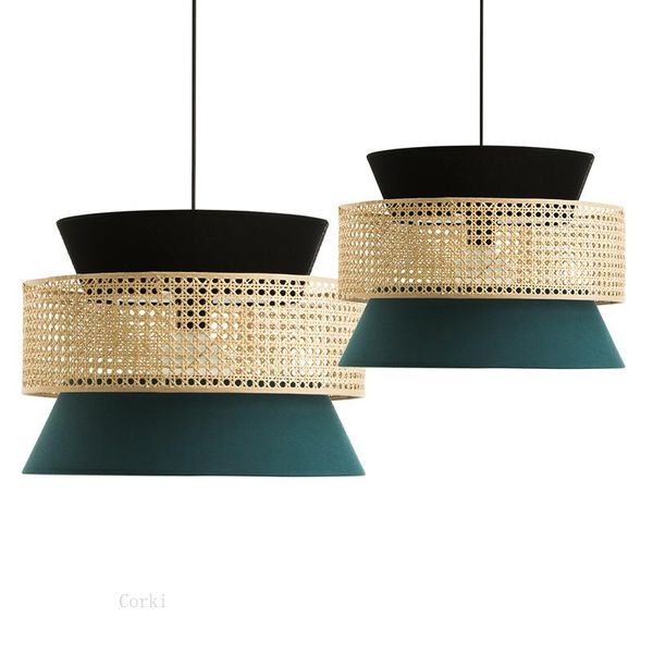 

pendant lamps japanese fabric rattan lights simple modern dining/living room kitchen hanging lamp bedroom tea house loft luminaire