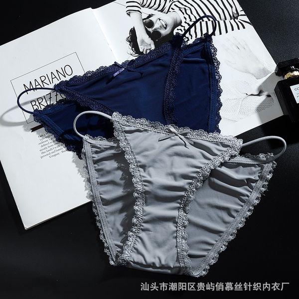 

hzud ice underpants women's underwear lace underwear underpants female lace charming traceless large low waist girl student t-string a, Red;black