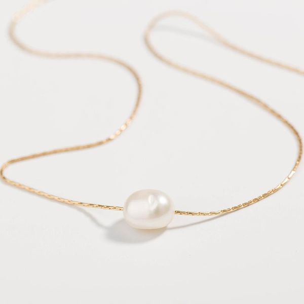 

chains natural freshwater pearl card necklace fashion ladies multilayer street all-match elegant minimalist jewelry, Silver