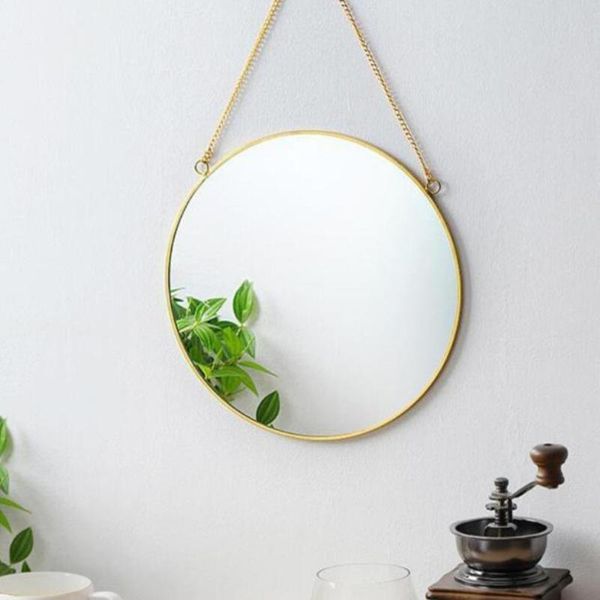 

mirrors nordic minimalist home decoration geometric shape gold brass round mirror makeup for