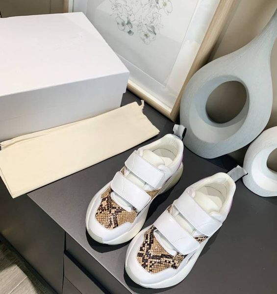 

velcro color blocking sneakers, british fashion thick soled muffin shoes