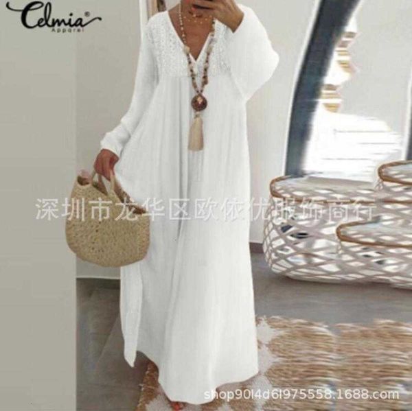 

stitching dresses lace casual sleeve loose long mopping drs, Black;gray