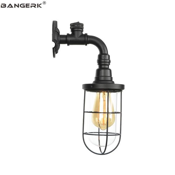 

wall lamp industrial water pipe light vintage loft decor sconce lights iron glass switch led home lighting luminaire