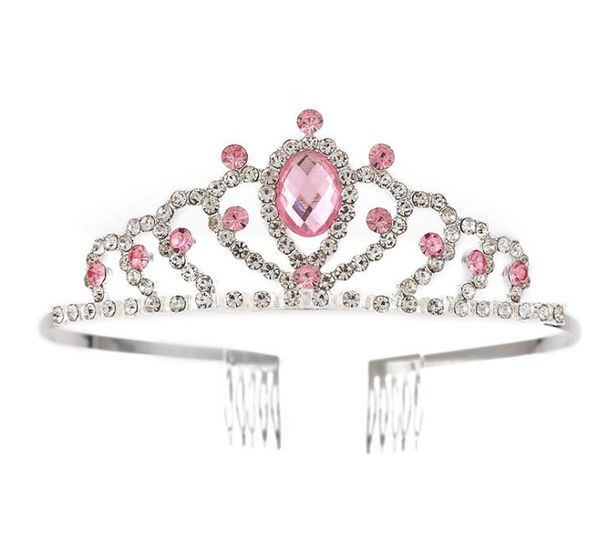 

2021 baby crystal tiara hairband kid girl princess prom crown party accessiories children dance headband perform accessory, Slivery;white