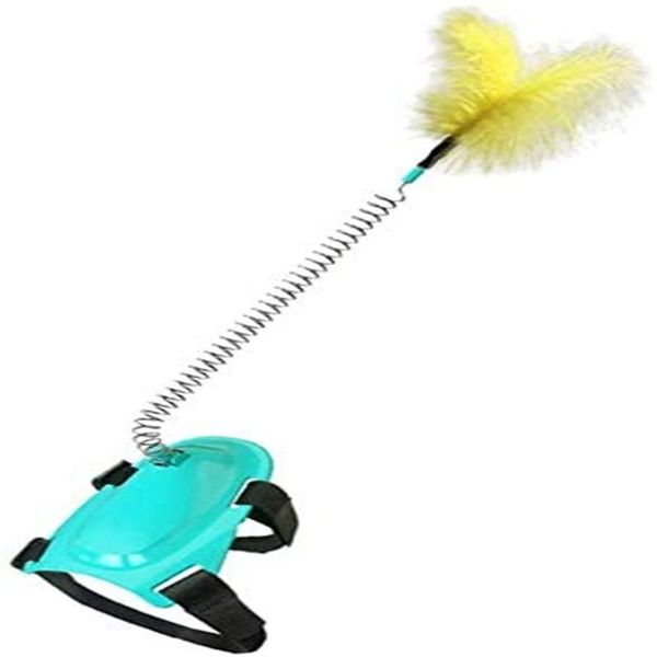 

cat toy foot funny stick spring feather interactive toys for pet