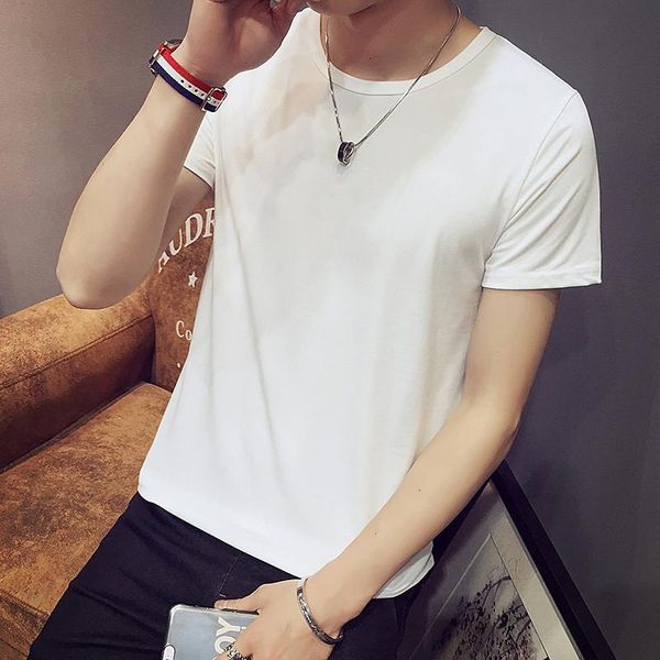 

men's t-shirts male tshirts men summer short tee shirt women plain solid cotton white tees female lady design brand, White;black