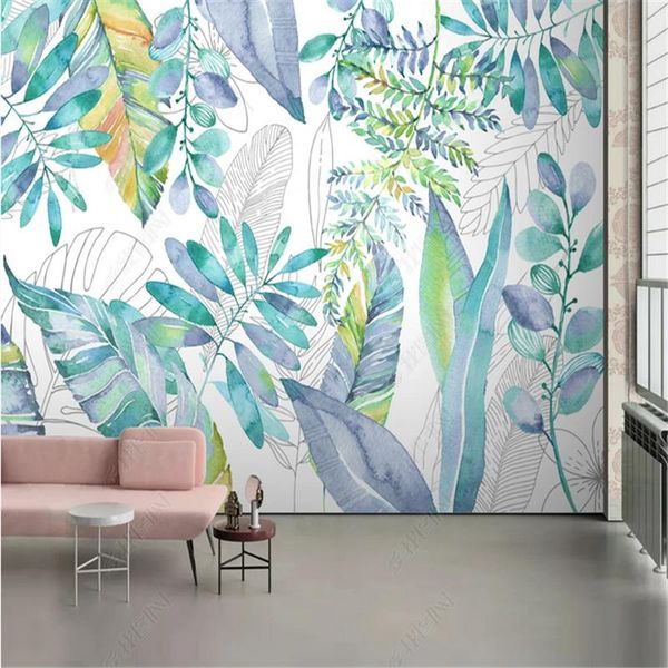 

mural bedroom wallpaper tropical plant leaves flower and bird wallpapers for living room tv background wall paper home decor