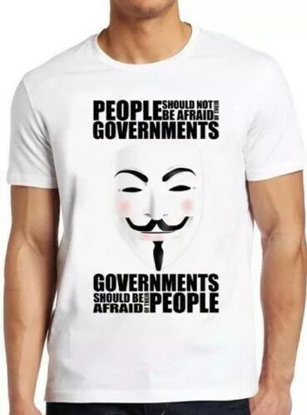 

v for vendetta anonymous mask government vintage cool gift tee t shirt 4159, White;black