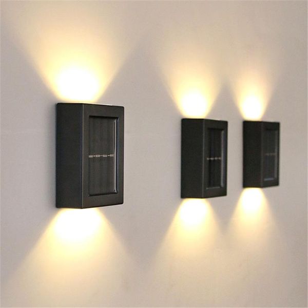 

2pcs outdoor solar lamps garden waterproof wall lamp light up and down decorative street home stair