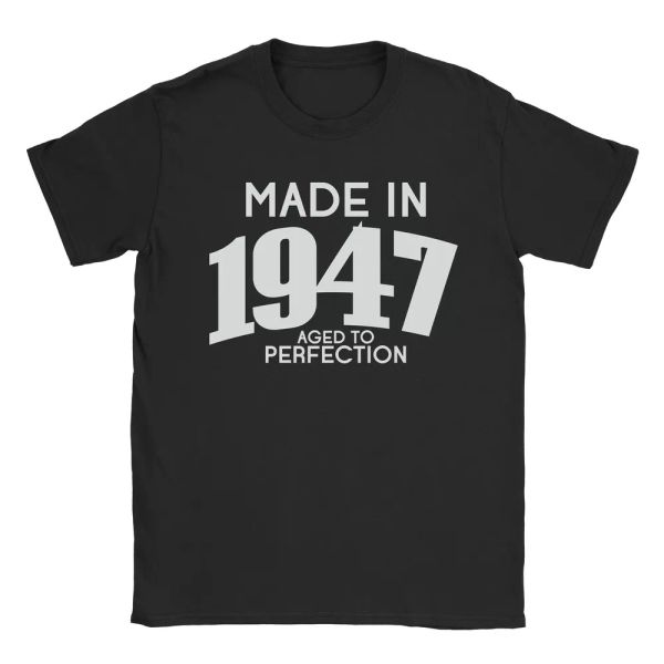 

made in 1947 mens t-shirt - 70th birthday present gift vintage, White;black