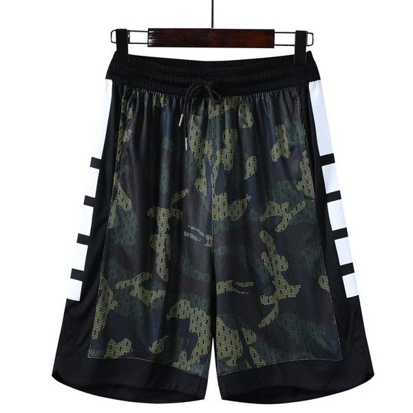 

quick-drying basketball sports shorts breathable loose print fitness running arrival with pocket gym clothing, White;black