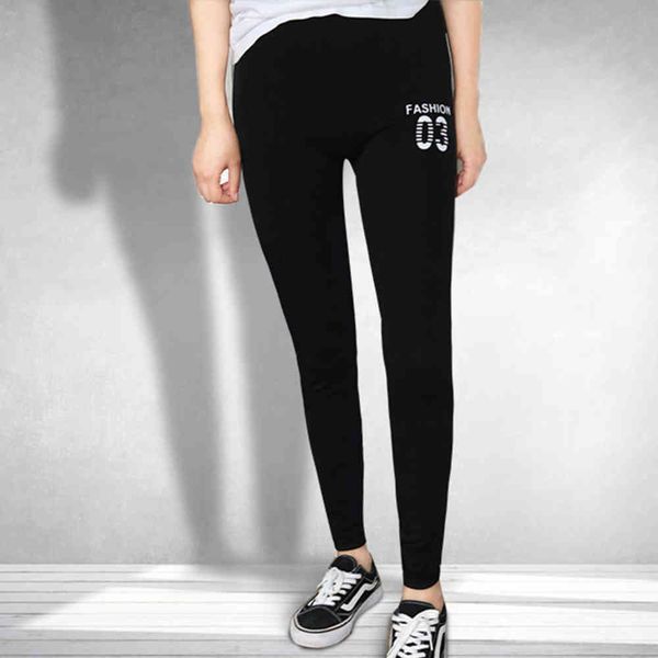 

leggings spring autumn plush running style, Black