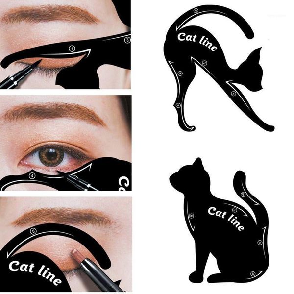

2pcs eye liner template stencils cat bottom eyeliner card for eyeshadow auxiliary tools stencils1