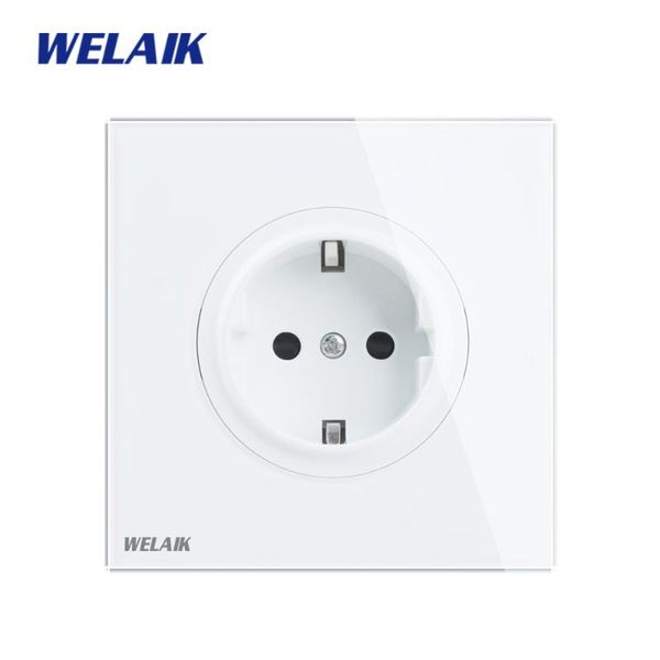

smart home control welaik tempering-glass-panel eu wall-power-socket-16a uk-standard b18ew