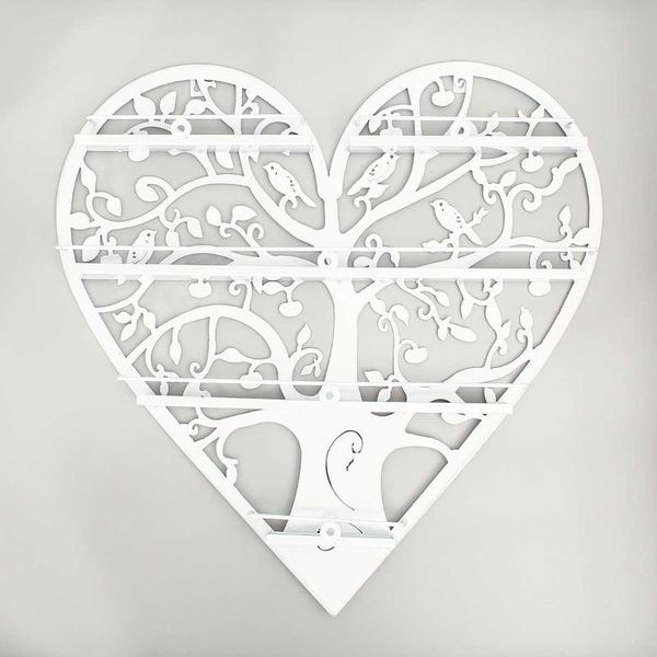 

hooks & rails wall mounted metal 4 layer nail polish rack bracket tree bird heart shape salon art display organizer holder stand 60x60cm