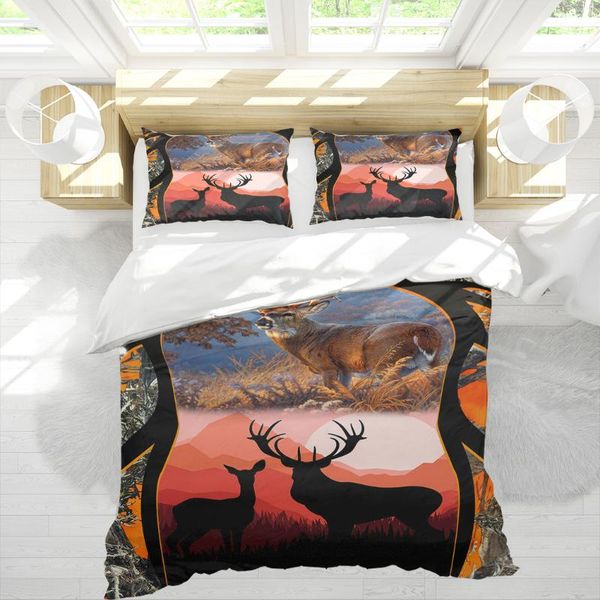 

bedding sets two deer 3d printed 3pcs set duvet cover home textiles