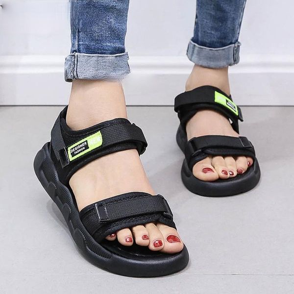 

sandals women summer fashion women's 2021 female korean flat shoes, Black