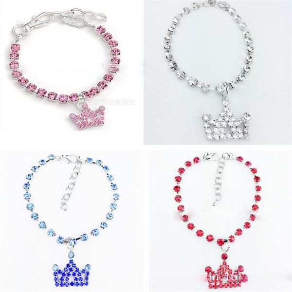 

dog apparel jewelry decoration cat tag collar pets articles crystal necklace gorgeous crown ornaments golden retriever accessories e