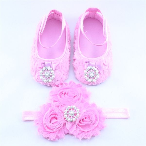 

triangle inlaid baby set new lace headband children's walking shoes