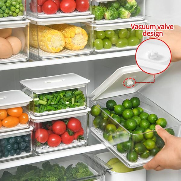 

kitchen storage container fresh-keeping box refrigerator fruit vegetable airtight fridge organizer bottles & jars
