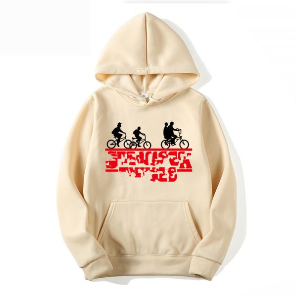 

hoodies printed strange story men's hooded sweater, Black