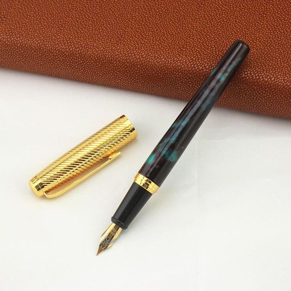 

black gold fountain pen 0.5mm ink refill metal for student school supplies pens