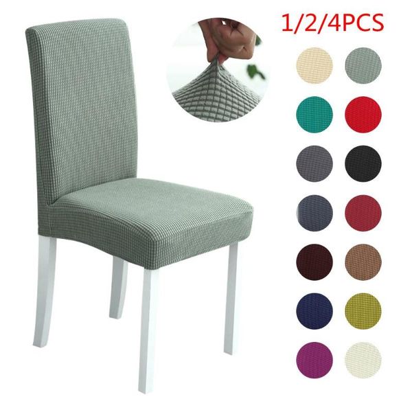 

chair covers 1/2/4pcssolid color cover spandex stretch elastic slipcovers for dining room kitchen wedding el banquet