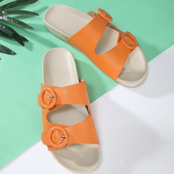 

2021 summer casual personalized slippers all-match comfortable flat-bottom ladies slippers, Black