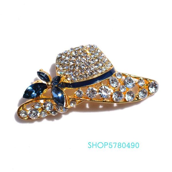 

pins, brooches gold color rhistone classic brooch for women elegant formal hats pin dress skirt accessory lady gifts fashion jewelry, Gray