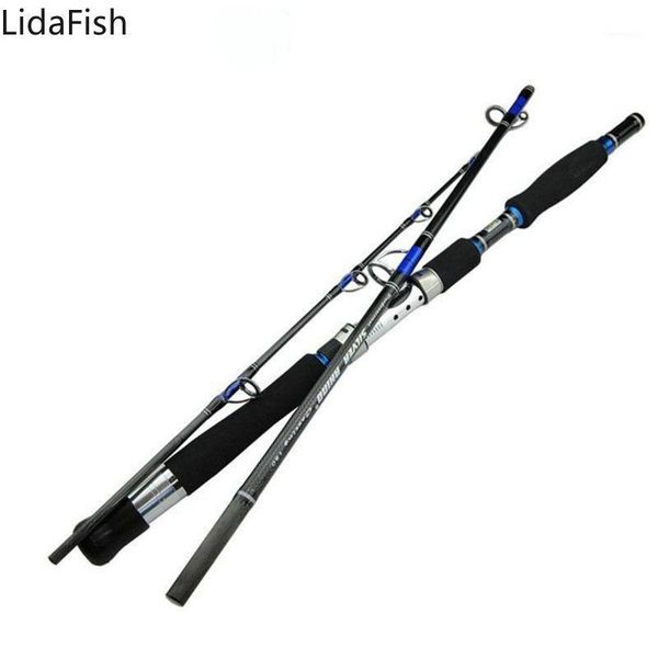 

carbon 1.8m 1.95m 2.1 3 section bait casting fishing rod travel ultra light spinning lure weight 70g-250g boat rods1